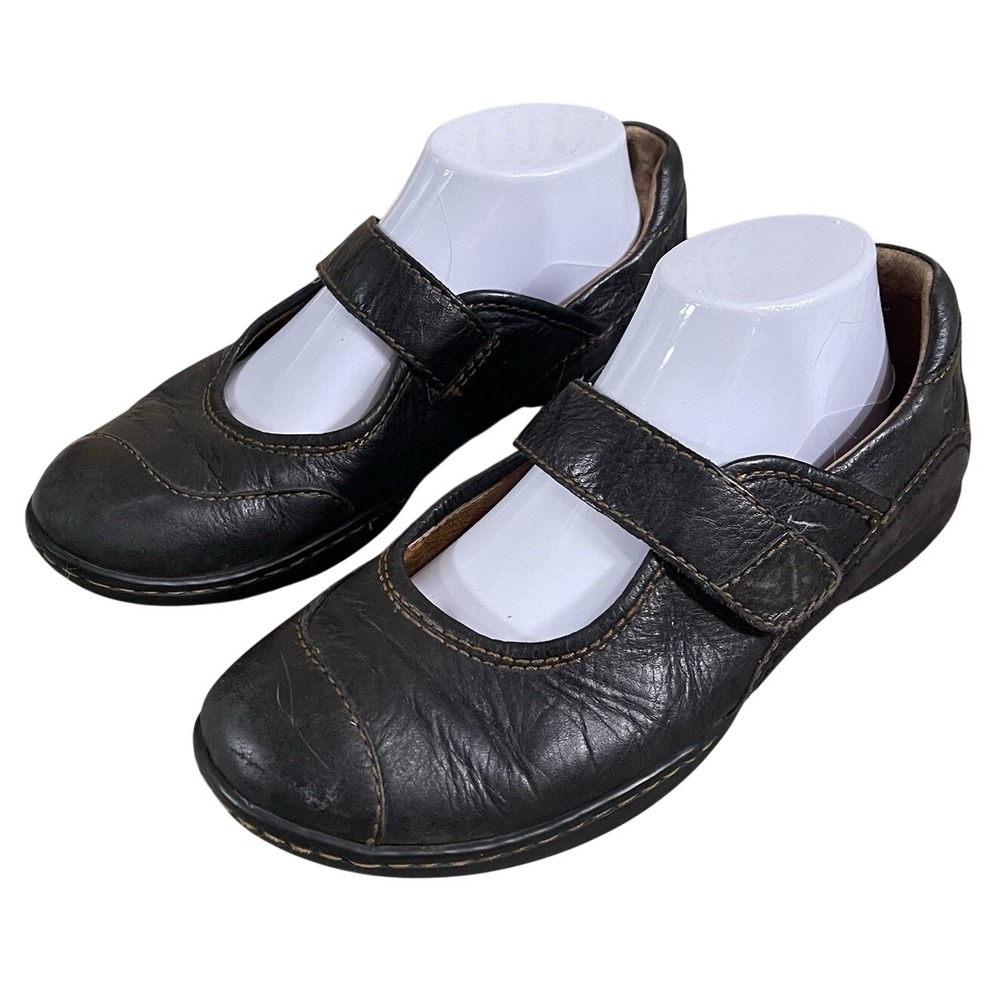 Born Mary Jane Shoes Women 40.5/9.5 Black Leather Comfort Slip On Ballet Flat
